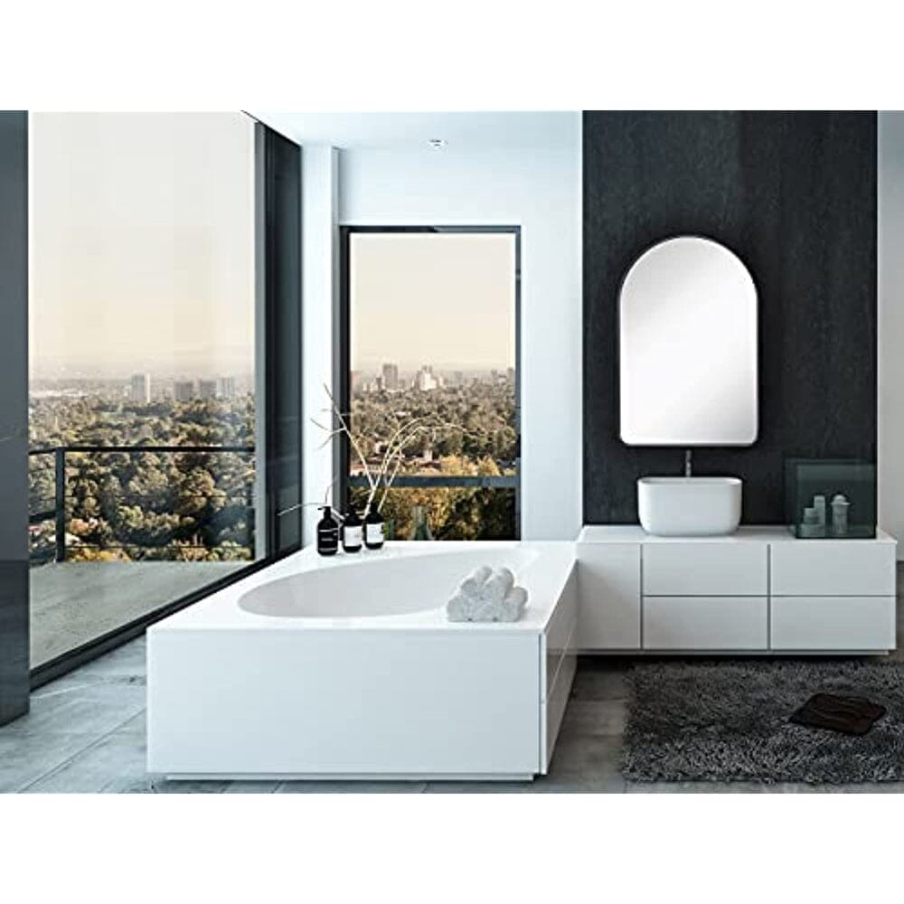 Contemporary Brushed Metal Wall Mirror (24