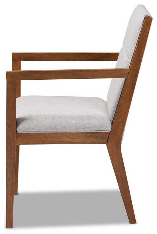 Baxton Studio Theresa Grayish Beige Upholstered Wood Accent Chair (Set of 2)   Midcentury   Armchairs And Accent Chairs   by Homesquare  Houzz