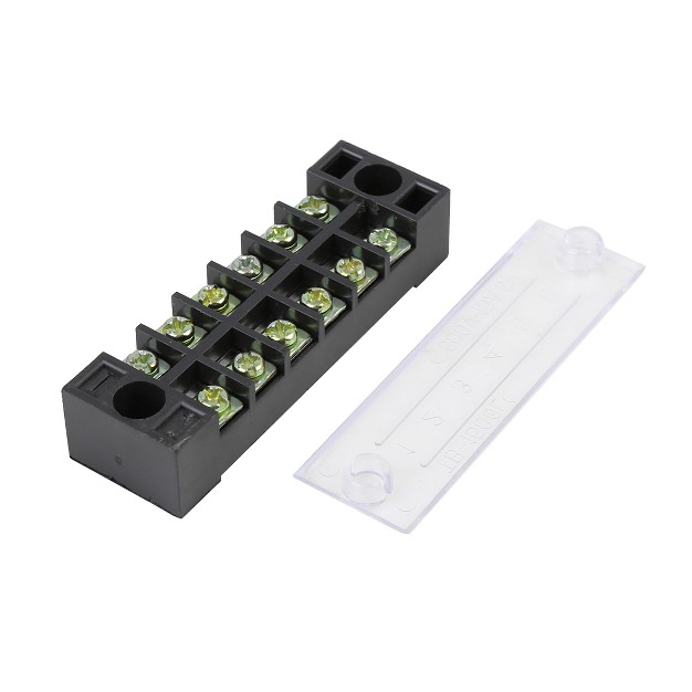 Unique Bargains Dual Row Screw Terminal Strip Pre Insulated Terminal Barrier Strip Bus Bar 600v 15a And 6 Positions 5 Set