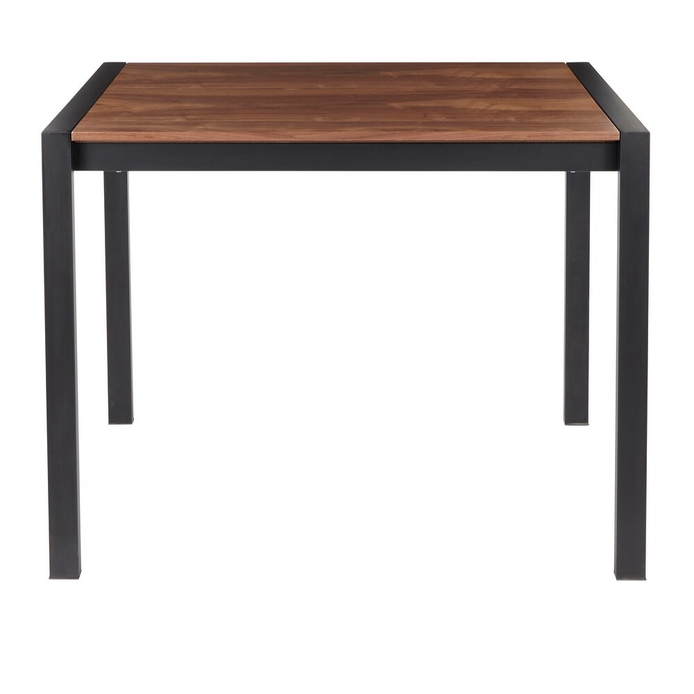 Copper Grove Yadriel Black Counter Height Table with Walnut Wood Top   Walnut Wood