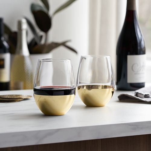 Gold-Dipped Wine Tumbler