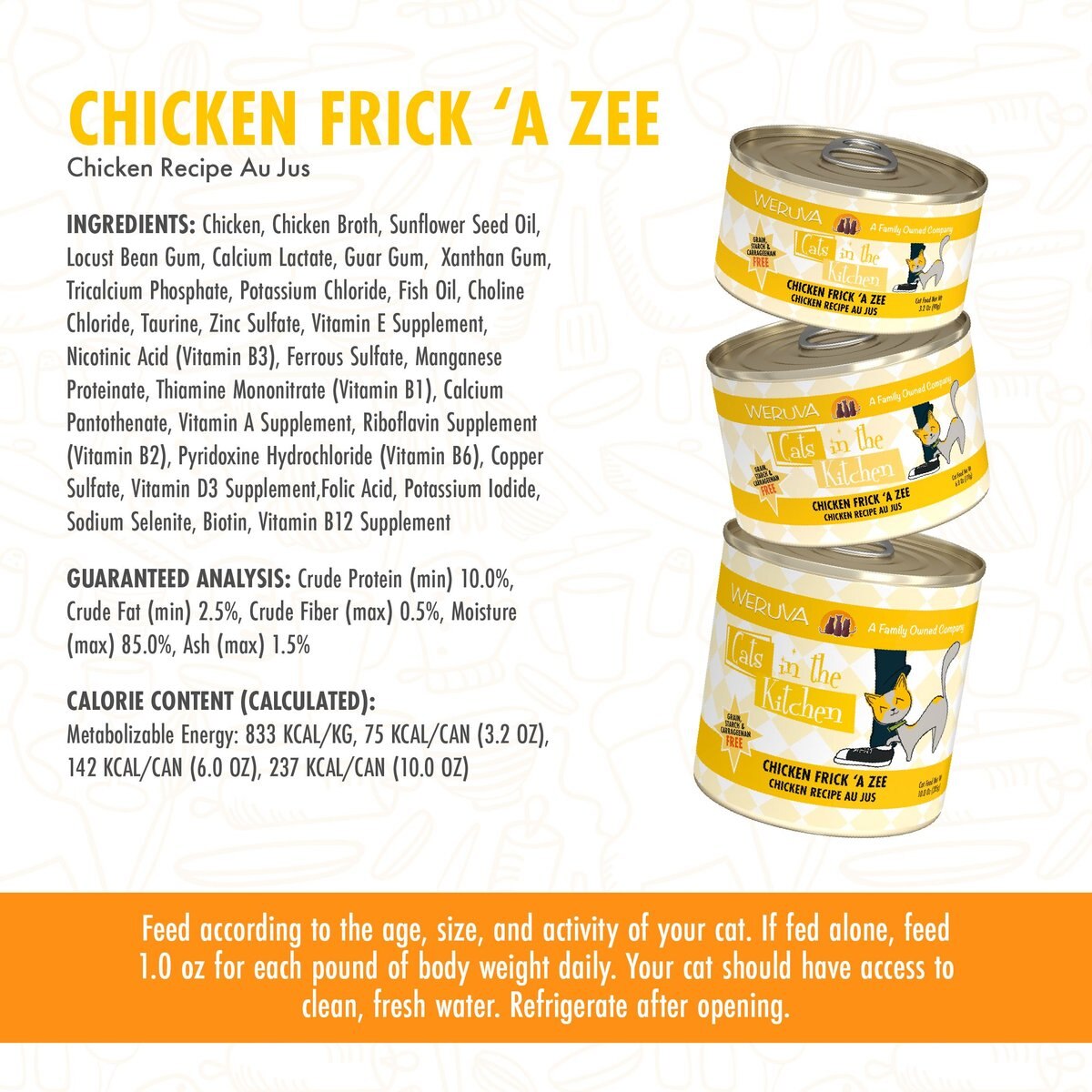 Weruva Cats in the Kitchen Chicken Frick 'A Zee Chicken Recipe Au Jus Grain-Free Canned Cat Food