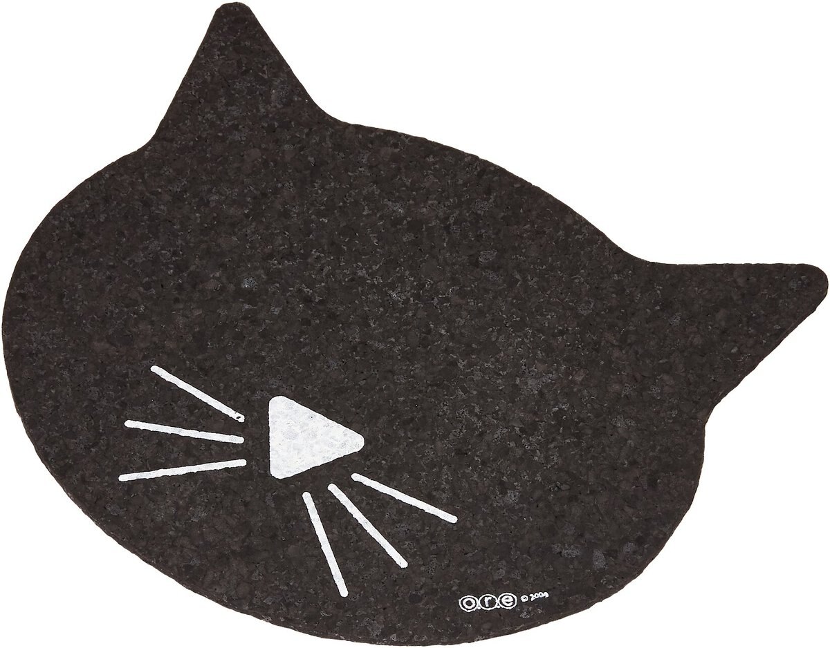 ORE Pet Recycled Rubber Black Cat Face Placemat