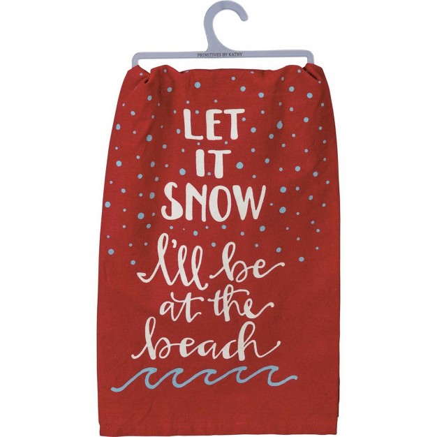 Decorative Towel Let It Snow I x27 m At The Beach 100 Cotton Kitchen Ocean Sand 100526