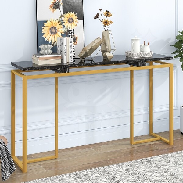 Console Table with Metal Frame