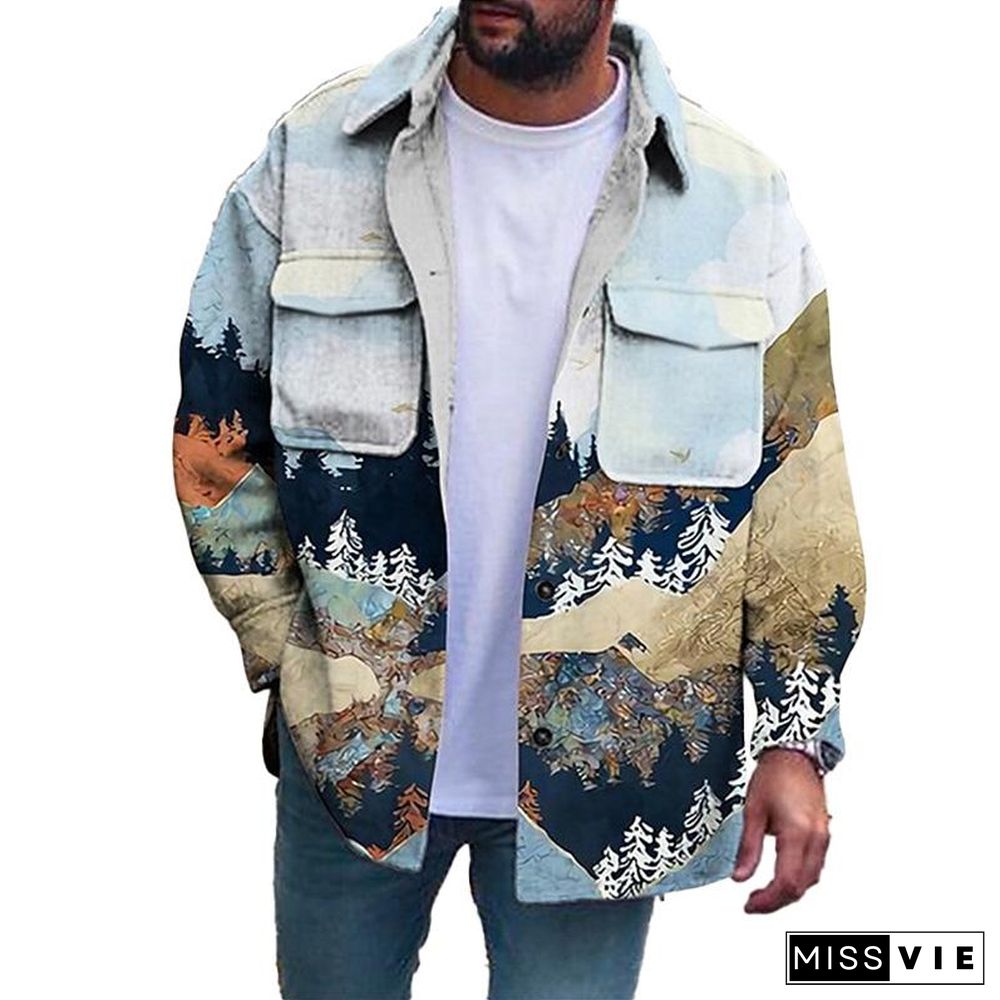 Men's Diamond Print Loose Jacket 28954364YM