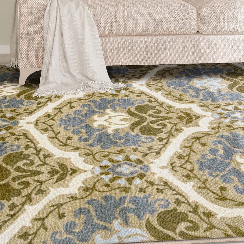 SUPERIOR Chloe Non-Slip Floral Damask Indoor Area Rug