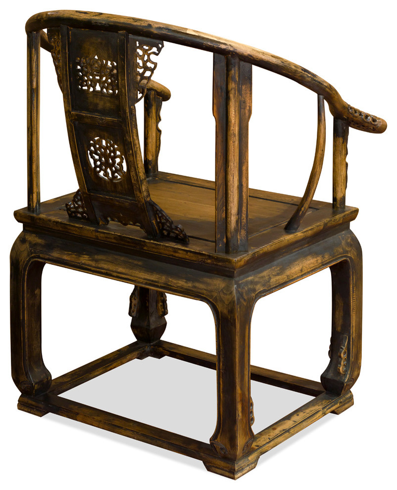 Distressed Elmwood Ming Imperial Palace Arm Chair   Asian   Armchairs And Accent Chairs   by China Furniture and Arts  Houzz