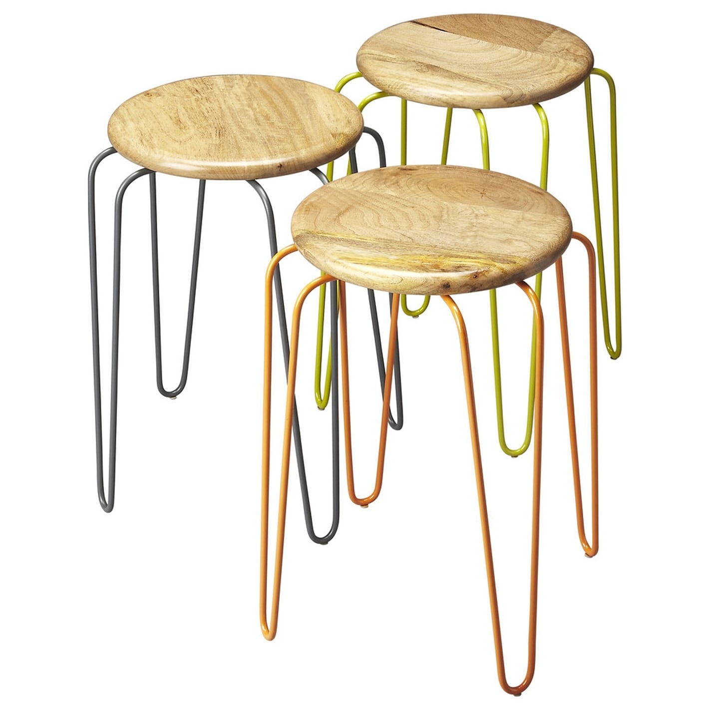 Stackable Iron Colored Stools - 19