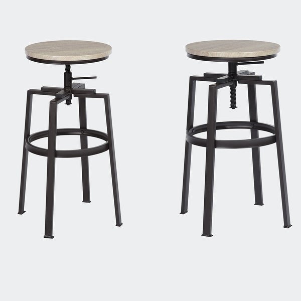 Set of 2 Swivel Adjustable Height Bar Stool