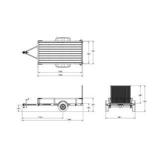 Karavan 5 ft. x 10 ft. Wood Floor Utility Trailer Kit w Patented Pivot Down Rail System KHD-2990-60-10-PU