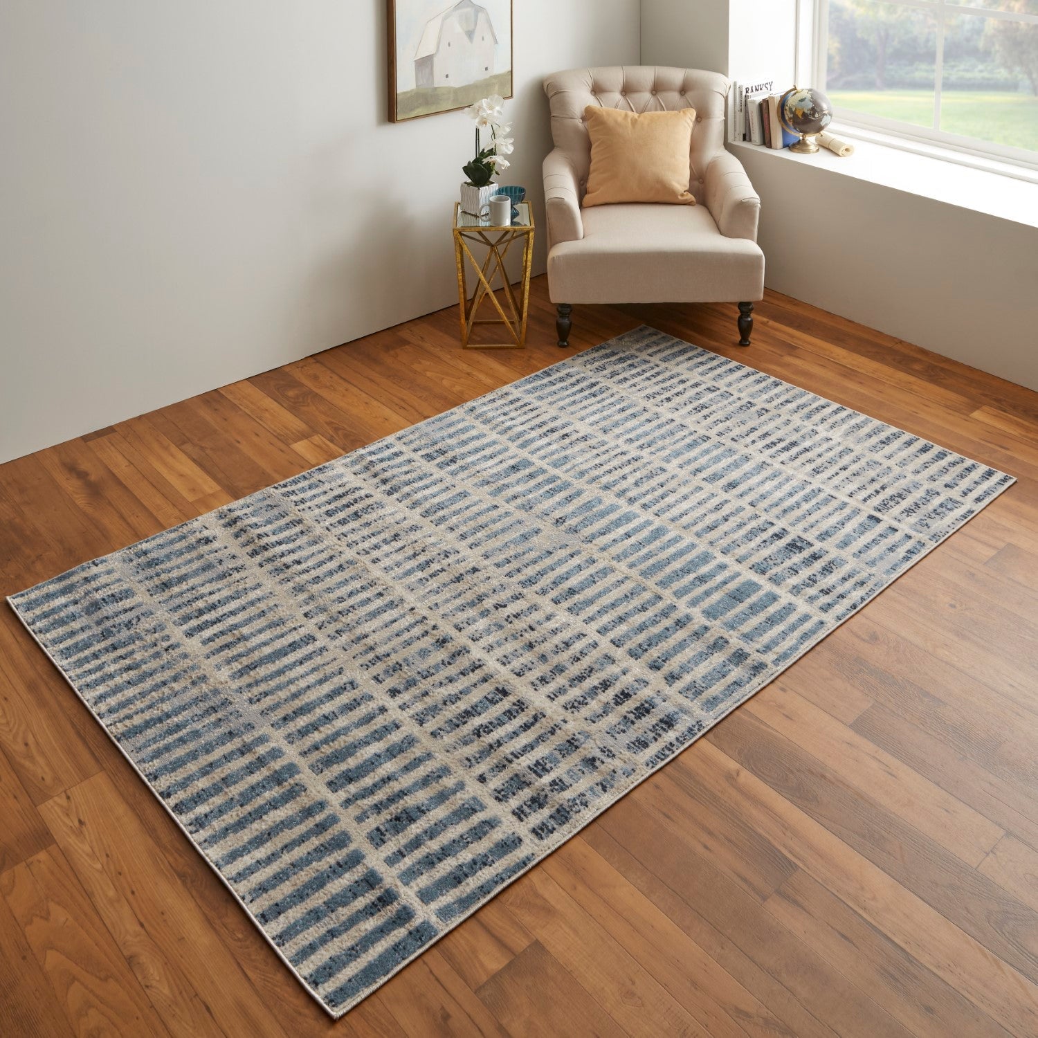 Wyllah Blue / Ivory Geometric Rug