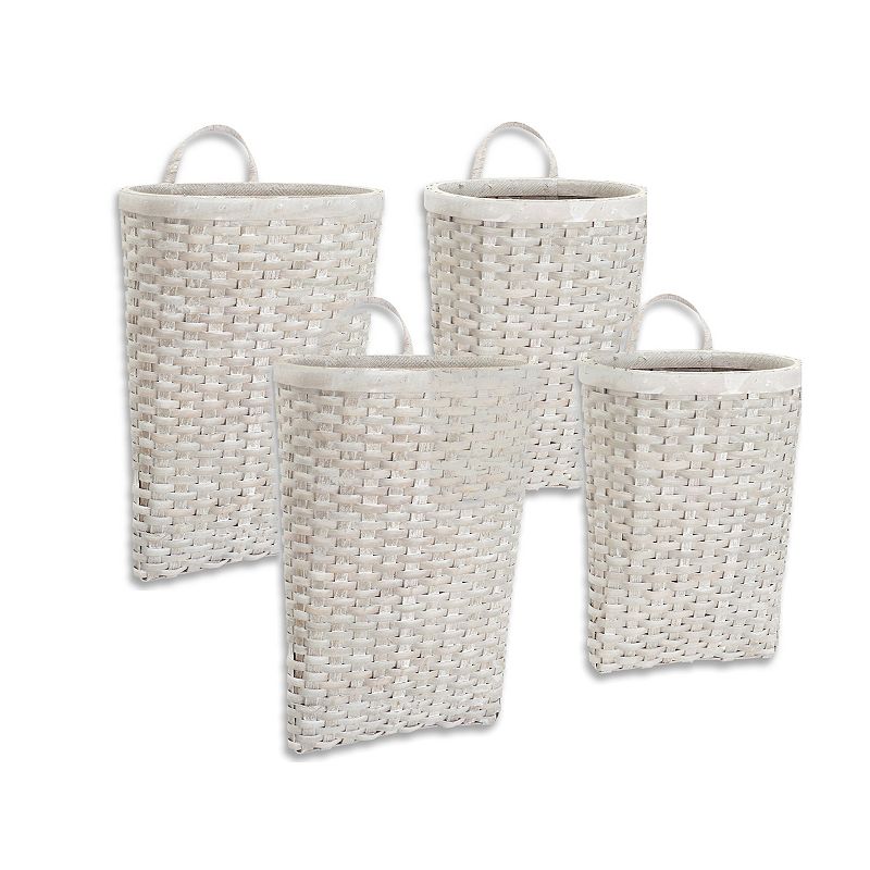 Woven Metasequoia Wood Wall Baskets (set Of 4)