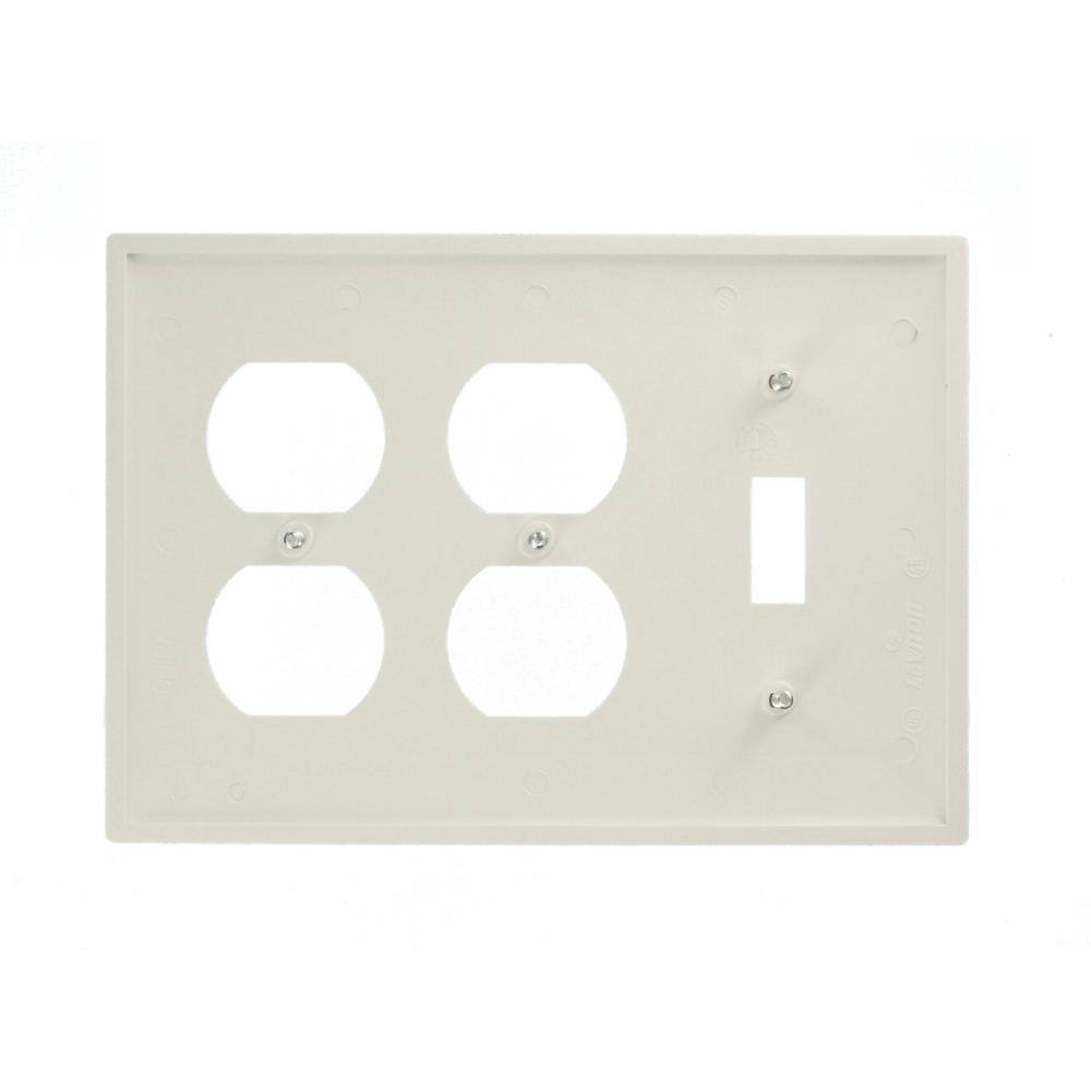 Leviton White 3-Gang 1-Toggle2-Duplex Wall Plate (1-Pack) 80747-W