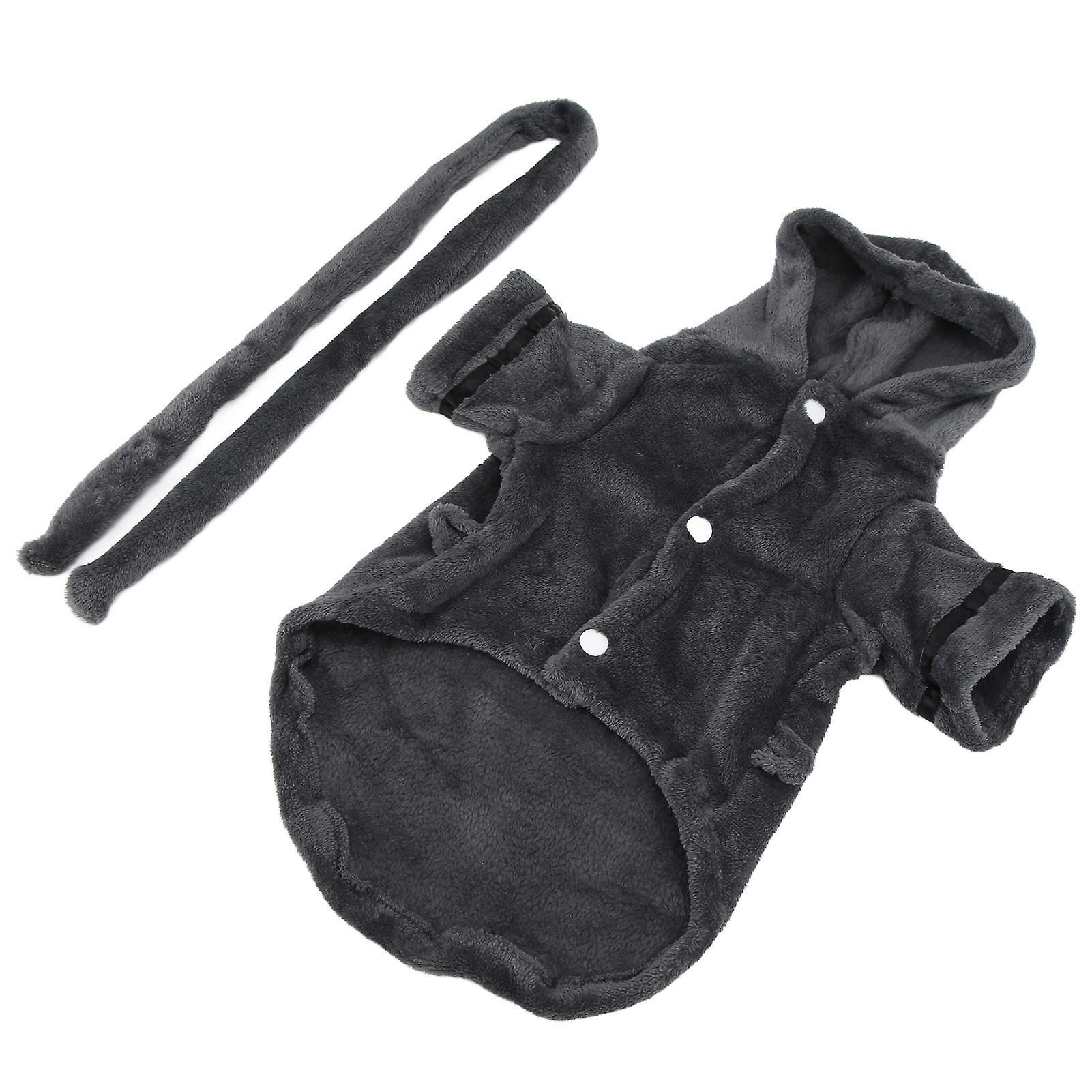 Pet Bathrobe Plush Soft Absorbent Dog Nightwear With Hood Waist Belt For Puppy Catsm