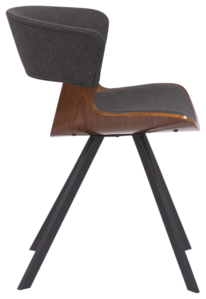 Ulric Wood and Metal Modern Dining Room Accent Chair   Midcentury   Dining Chairs   by Armen Living  Houzz