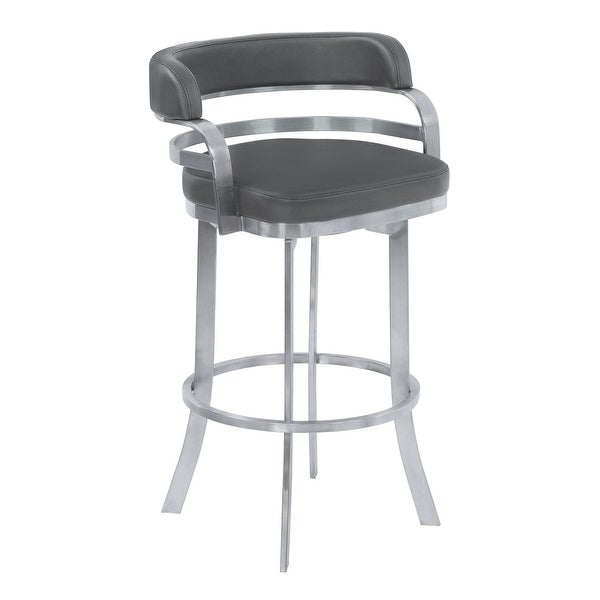 Metal Frame Barstool with Curved Leatherette Seating