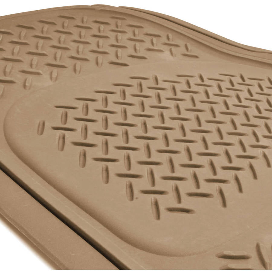 BDK Diamond All-Weather Rubber Floor Mats for Car， SUV， Van and Truck， Trimmable， Heavy Duty