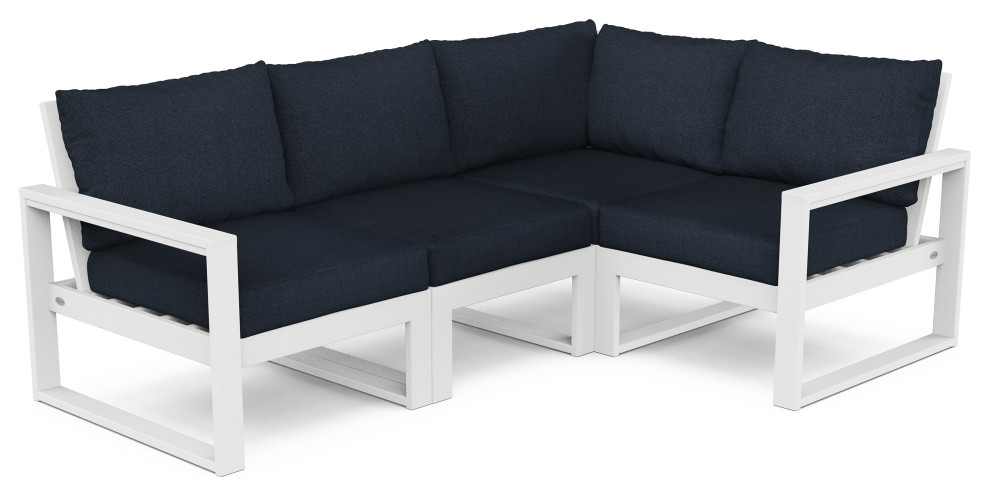 POLYWOOD EDGE 4 Piece Modular Deep Seating Set   Beach Style   Outdoor Sofas   by POLYWOOD  Houzz