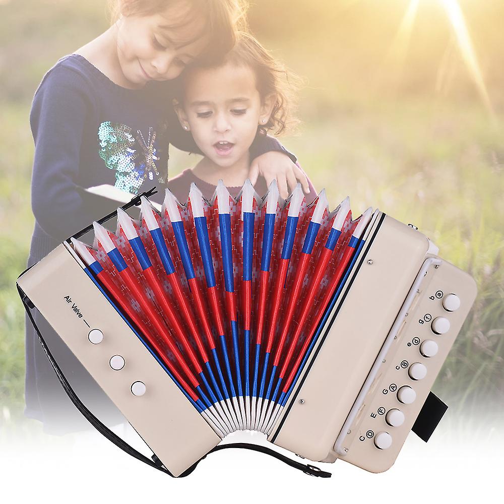 Mini 10 button Kids Accordion Toy Supports Bass Chords 14 Notes With Cleaning Cloth Educational Music Instrument For Children