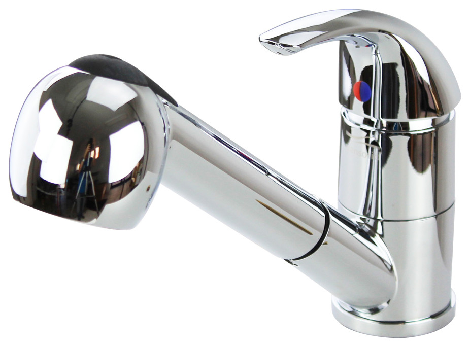 Transolid Laundry Faucet With Pull Out Spray  Polished Chrome   Contemporary   Utility Sink Faucets   by Transolid  Houzz