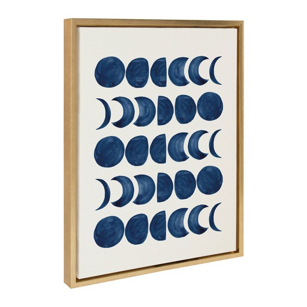 X 24 quot Sylvie Moon Phases Framed Wall Canvas By Teju Reval Gold Kate amp Laurel All Things Decor