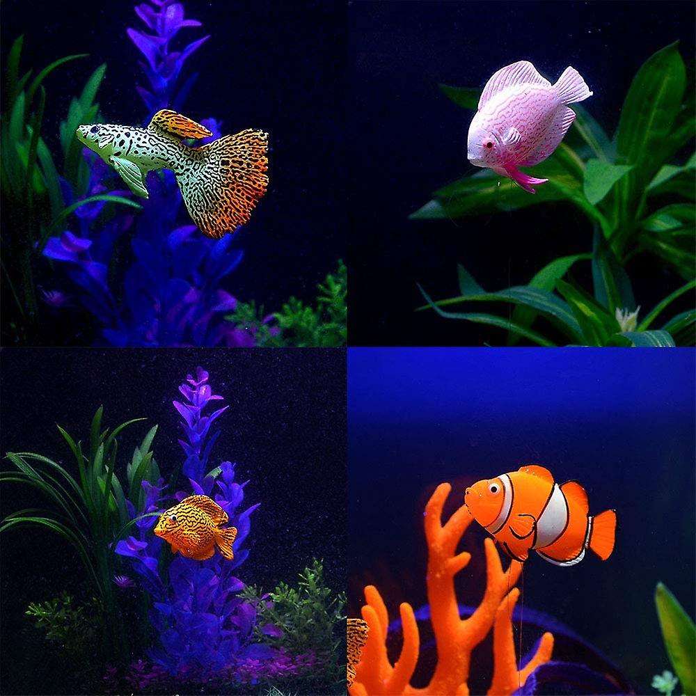 Fake Tropical Fish Silicone Fake Fish For Aquarium Fish Tank Decor Fake Goldfish For Fish Tank Decoration Artificial Fish Aquarium Toy Fish Tank (4 Pi