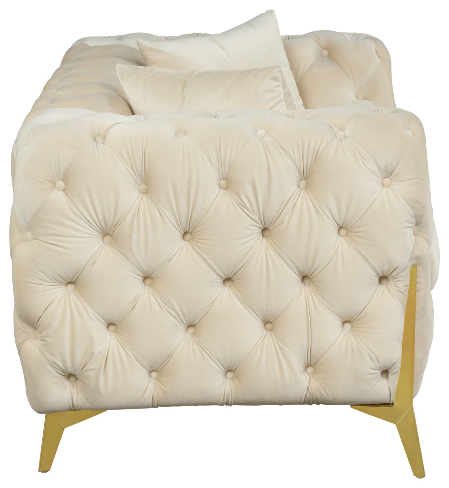 Kingdom Velvet Upholstered   Midcentury   Loveseats   by Meridian Furniture  Houzz