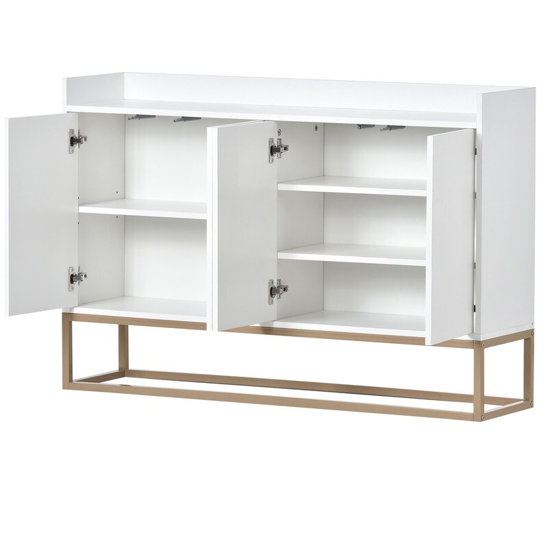 Modern Sideboard Elegant Buffet Storage Cabinet with Large Storage Space  for Dining Room  Entryway  White