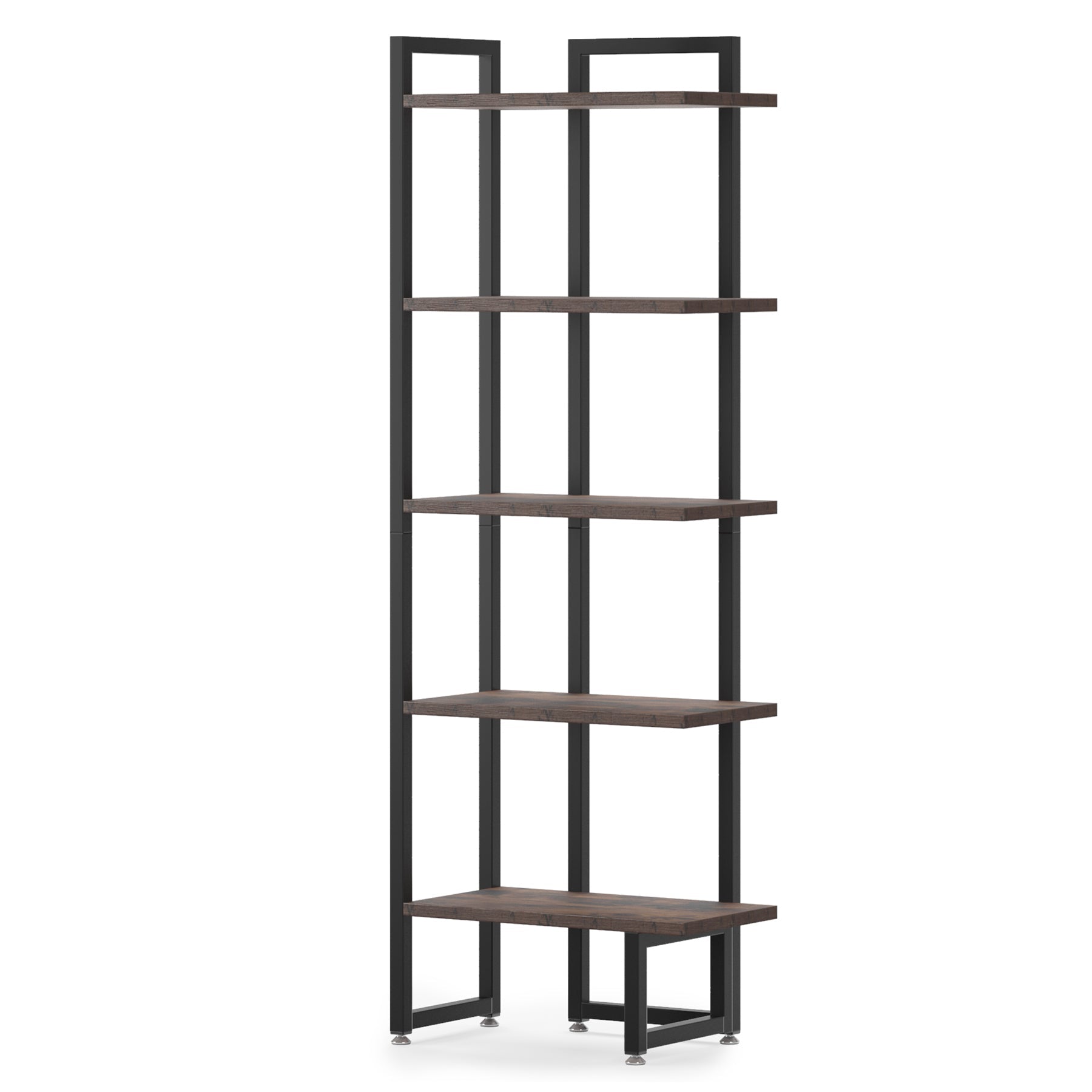 Industrial Corner Shelf, 5-Tier Corner Bookshelf  Storage Rack