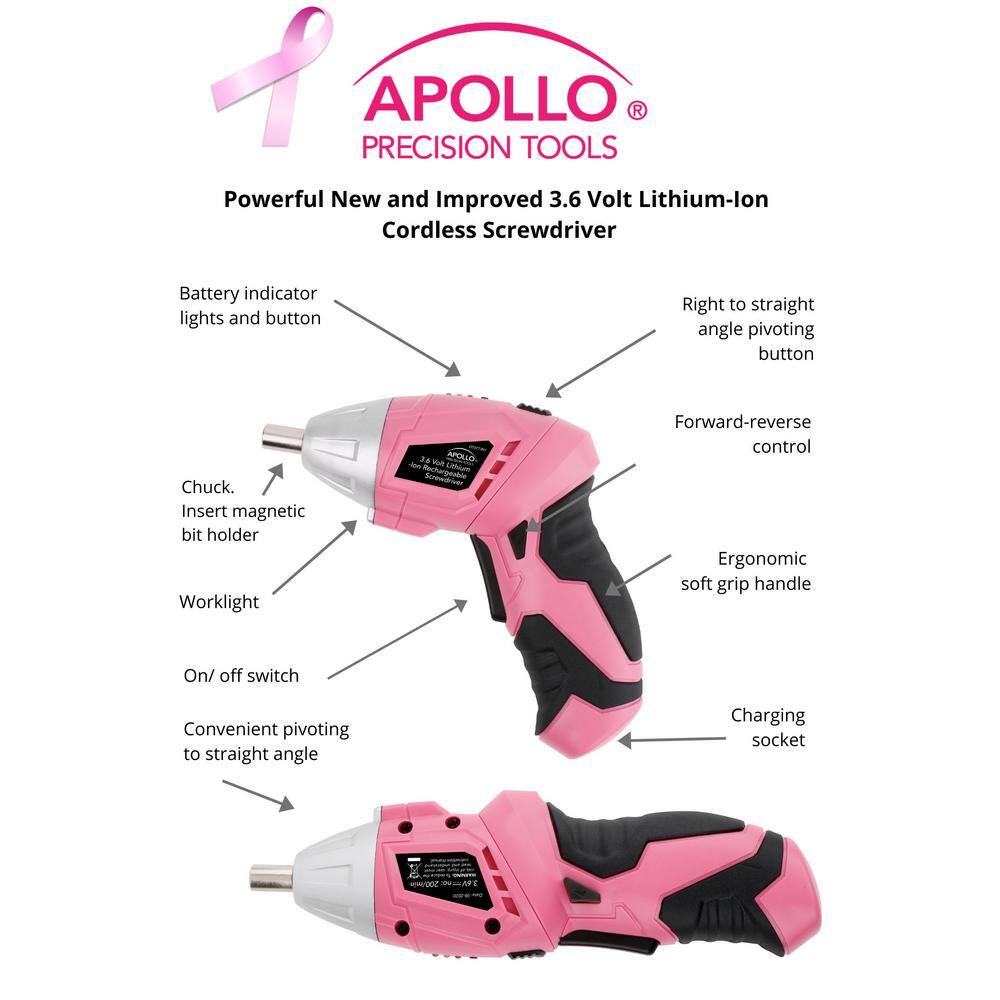 Apollo 135-Piece Home Tool Kit in Pink DT0773n1