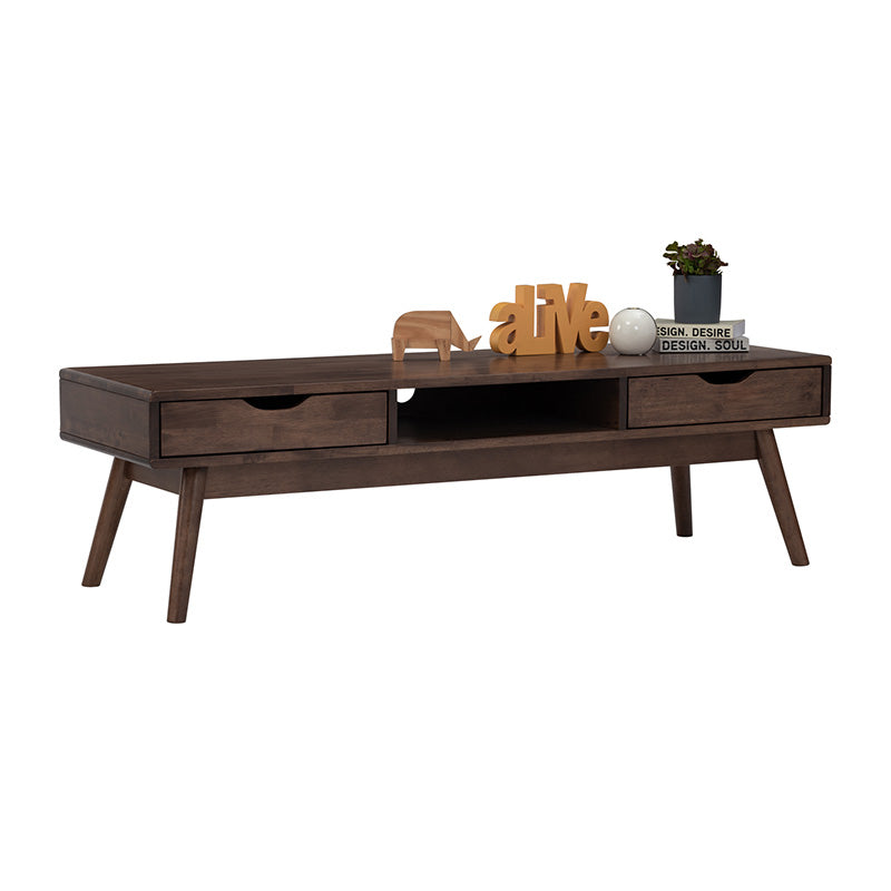 LAMAR Entertainment TV Unit with 2 Drawers 150cm - Walnut