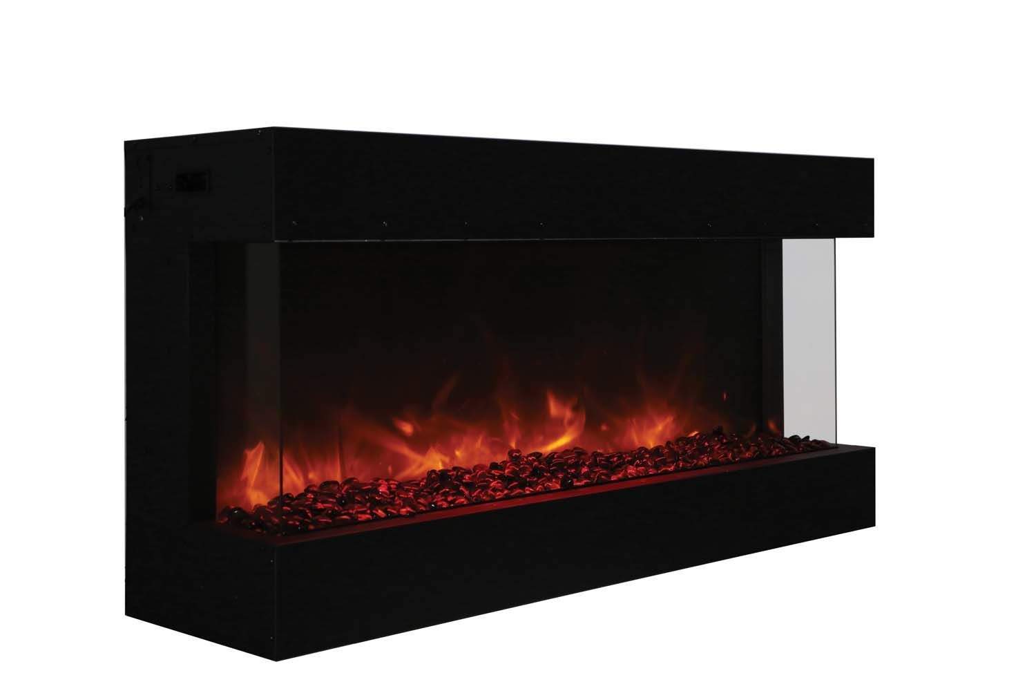 Amantii Tru-View Slim 3-Sided Electric Fireplace with Logs, 50-Inch