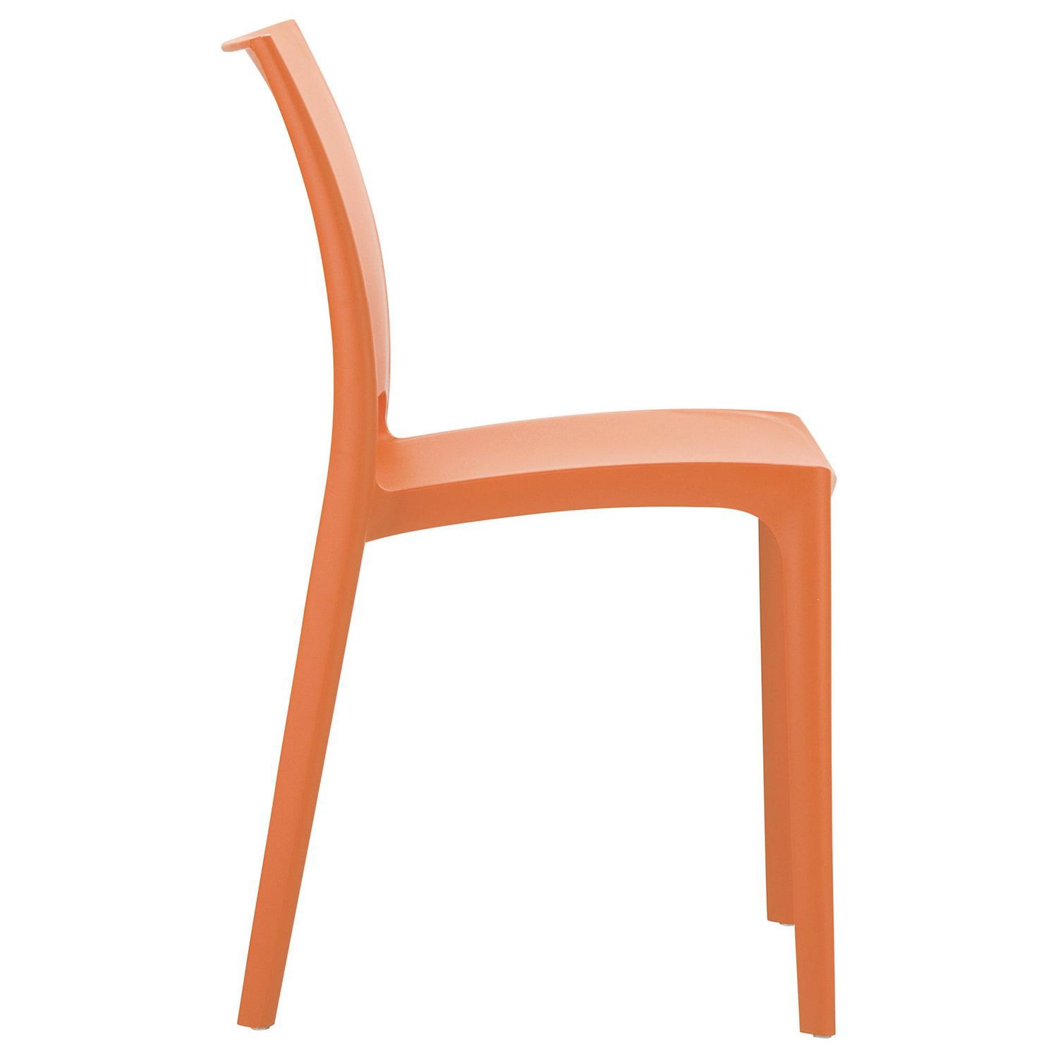 32 Orange Resin Solid Weather Resistant Outdoor Dining Chair