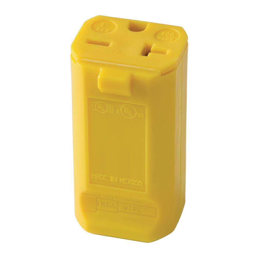 Legrand Pass  Seymour MaxGrip M3 20 Amp 250-Volt NEMA 6-20R Straight Blade Connector Yellow PS5469YCC15