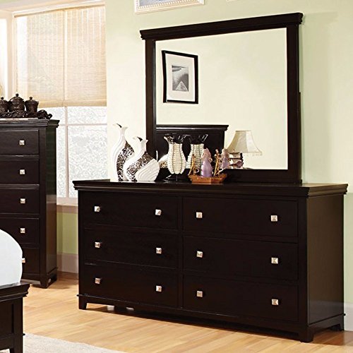 Contemporary Style Spacious Wooden Dresser, Espresso Brown