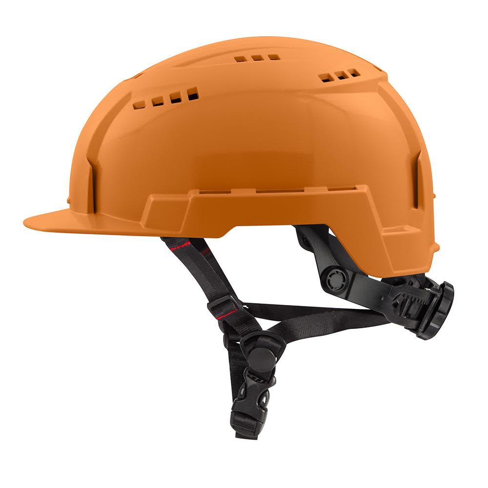 Milwaukee Orange Front Brim Vented Helmet with BOLT Class C