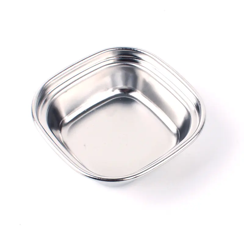 Korean Hot Selling Stainless Steel Condiment Bowl Divider Sauce Dish Herb Spice Tools For Kitchen