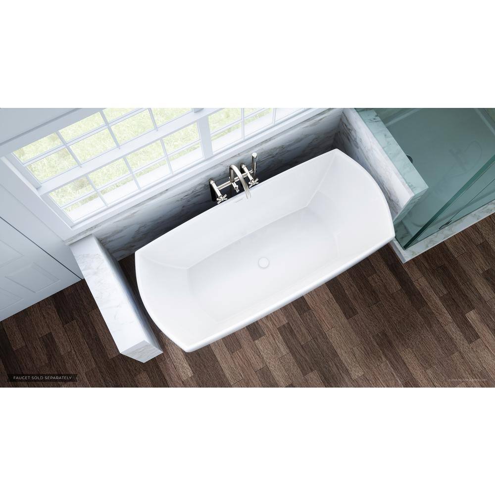 PELHAM  WHITE W-I-D-E Series Bloomfield 67 in. Acrylic Freestanding Tub in White Drain in White PW82083-W