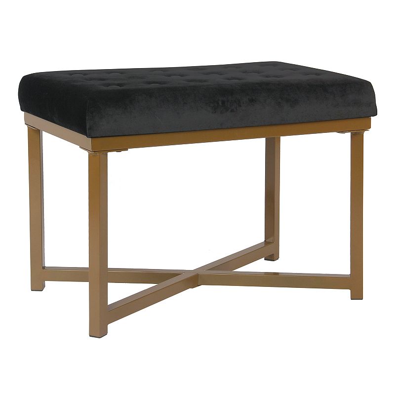 HomePop Velvet Tufted Ottoman