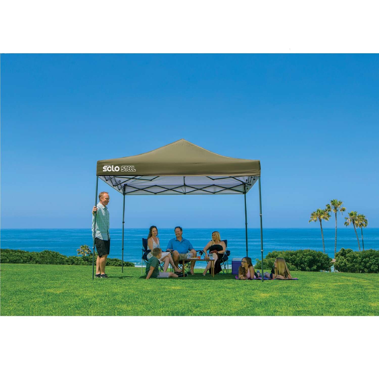 Quik Shade Solo Steel Polyester Peak Pop-Up Canopy 10 ft. H X 10 ft. W X 10 ft. L