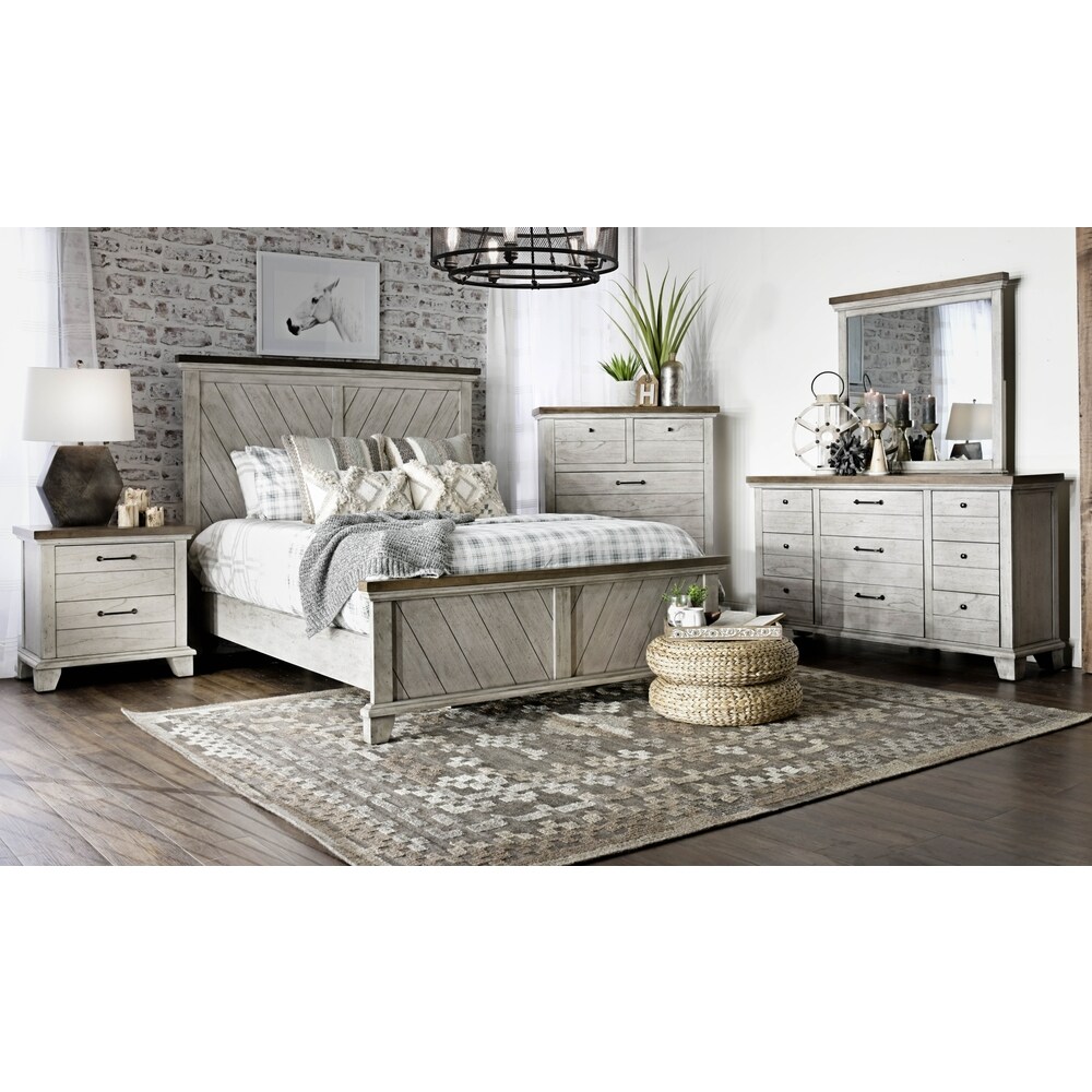 The Gray Barn Overlook Two tone Dresser and Mirror