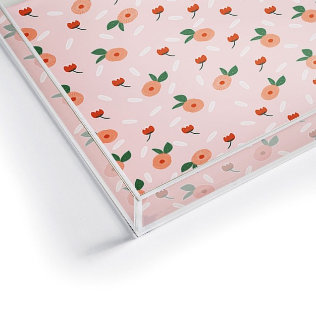 Hello Twiggs Peaches And Poppies Acrylic Tray Deny Designs