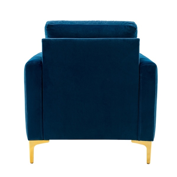 Ganymedes Contemporary Velvet Accent Arm Chair with Golden Legs by HULALA HOME