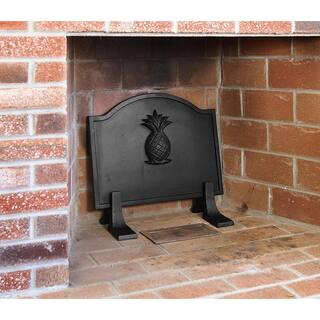 MINUTEMAN INTERNATIONAL 22.5 in. L Black Large Cast Iron Pineapple Fireback CFB-11