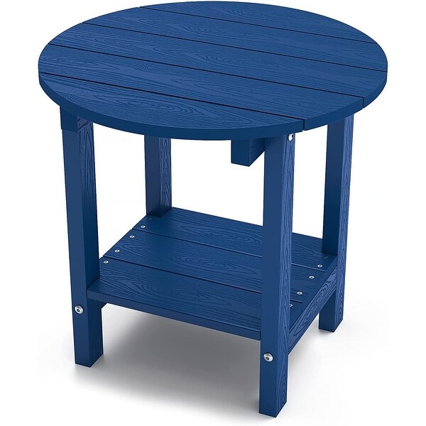 WINSOON All Weather HIPS Outdoor Side Tables 2-Tier Adirondack Tables End Tables