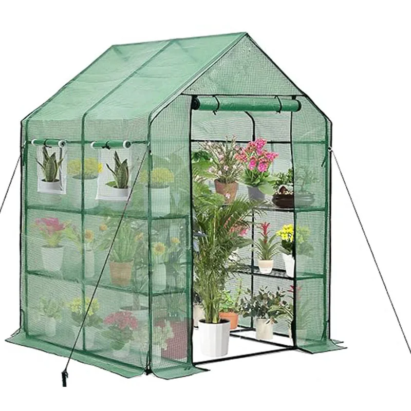 Portable Green House for Indoor Outdoor  56*56*77in  Use Extra Anchors Wind Ropes Clips Hot House with Roll Up Zipper Door