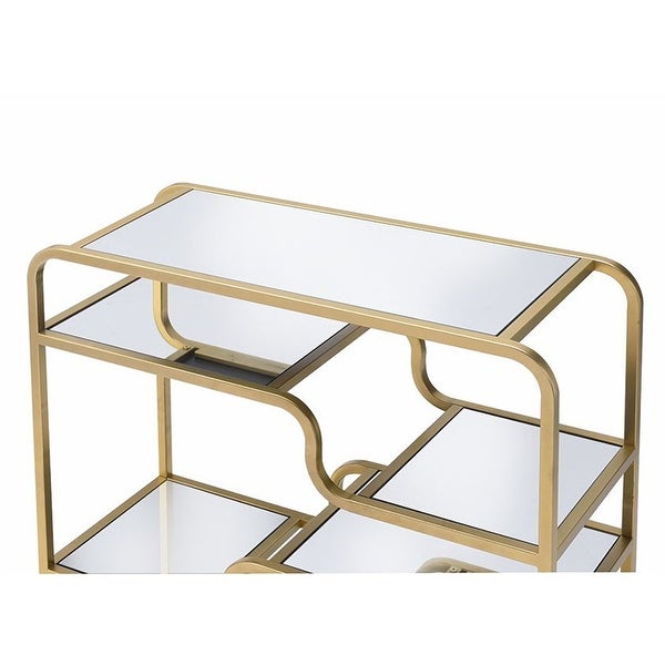 Coffee Table Glass End Table Side Tabel Living Room in Gold and Mirror