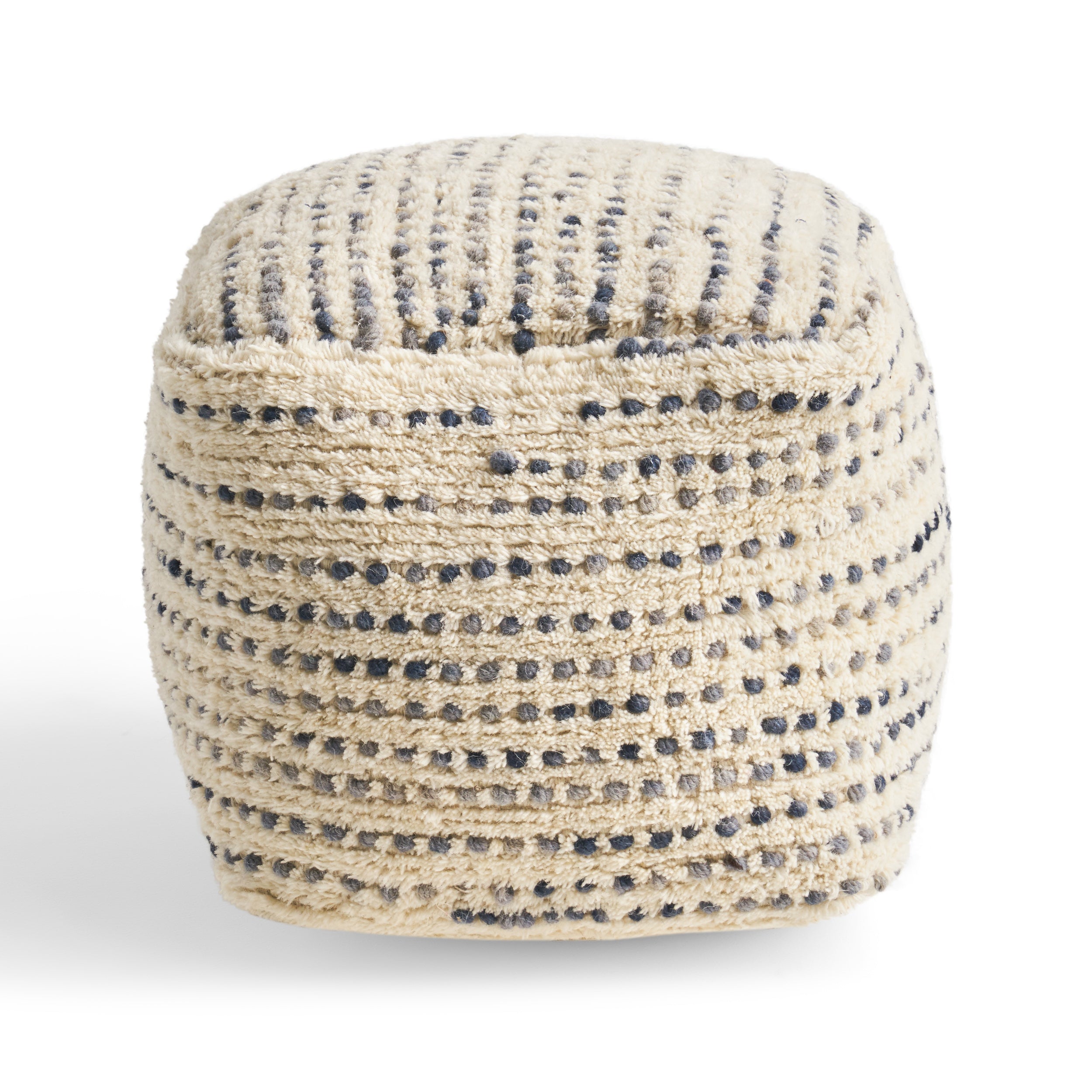 Ewelina Boho Wool and Cotton Ottoman Pouf