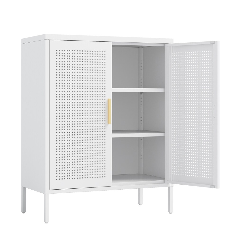 Steel Storage Cabinet with 2 Doors and 2 Adjustable Shelves